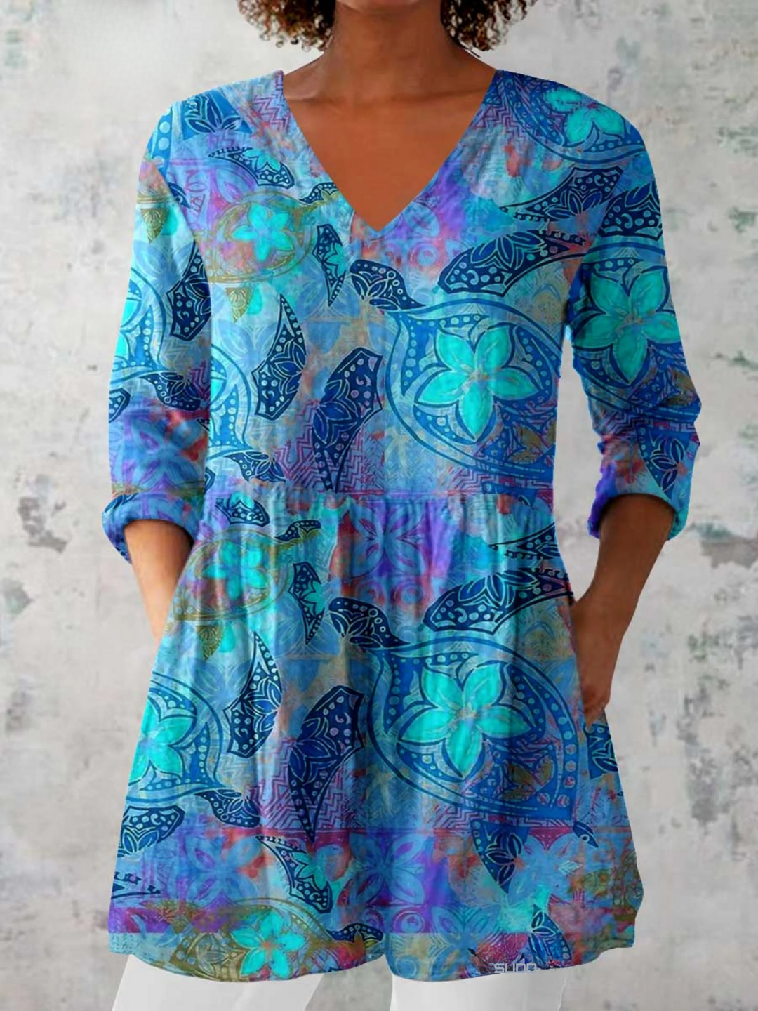 Blossom™ | Long Blouse with V-Neck