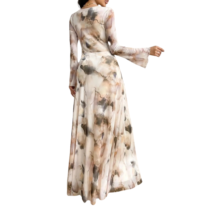 Celina™ – Tie-Dye Mesh Print Elegance Dress