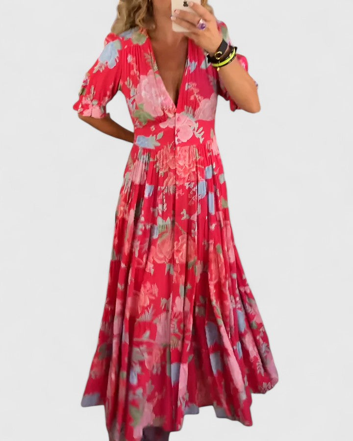 Olivia™  | Confidence Floral  V-neck Dress
