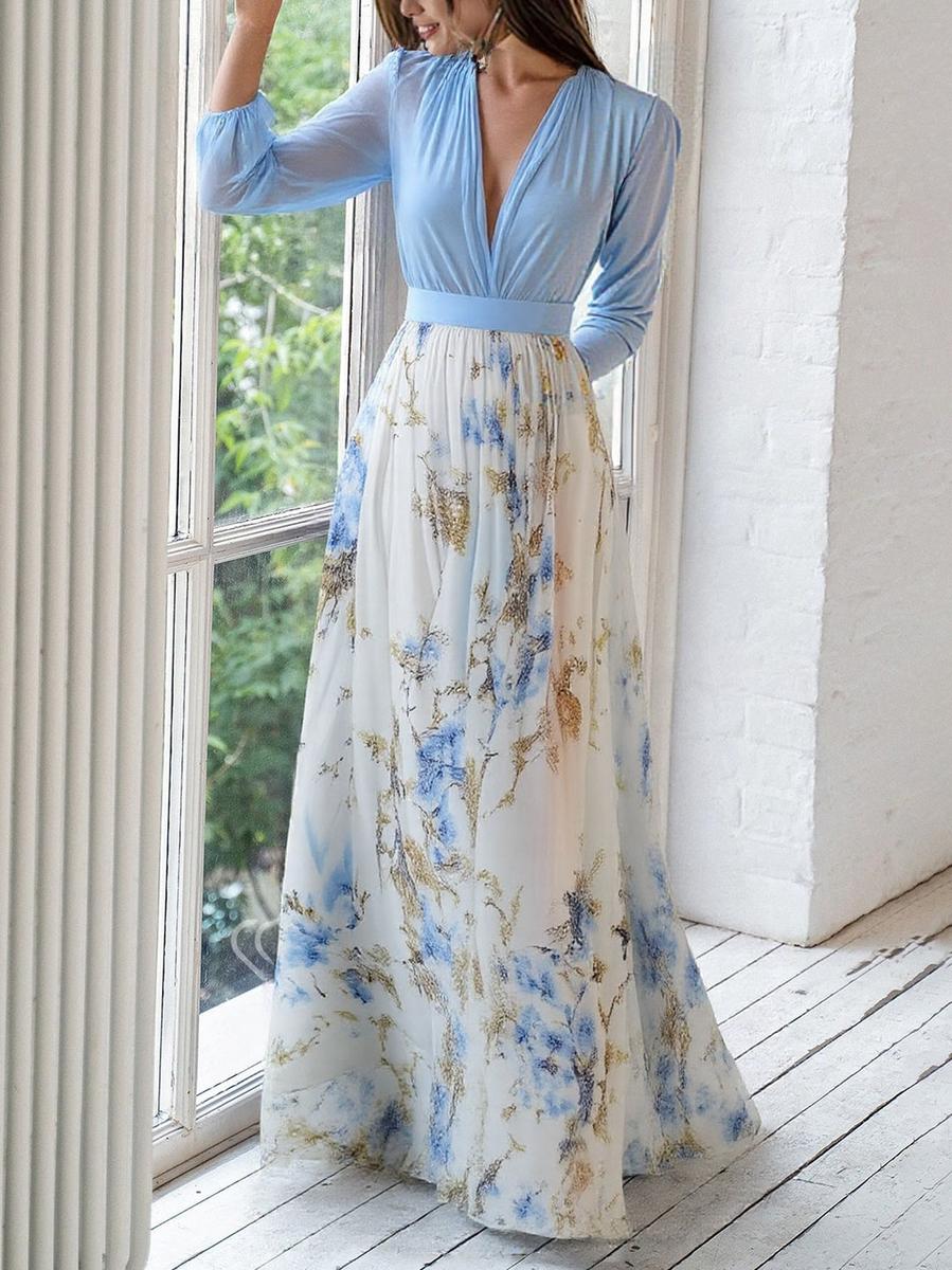 Aveline™ | Graceful Maxi Dress with Floral Print