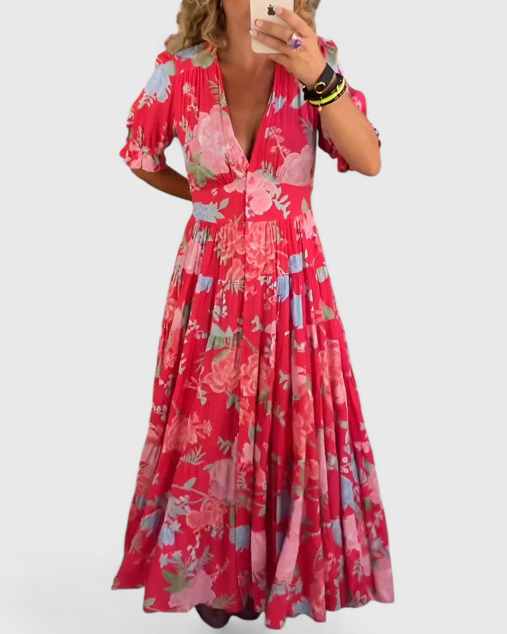 Olivia™  | Confidence Floral  V-neck Dress
