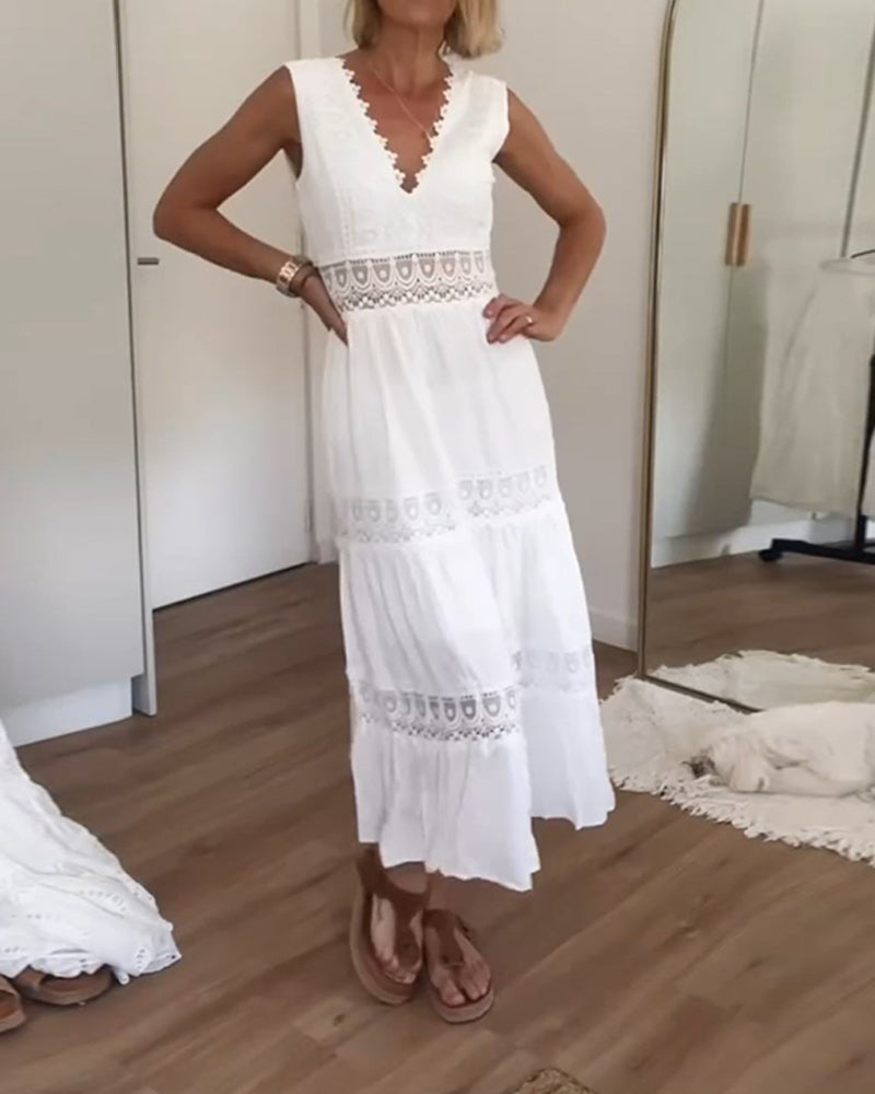 Aurélie™ Cover| Elegant Lace Dress with V-Neck