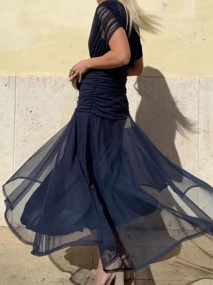 Claire™ | Elegant Long Floral V-Neck Flow Dress