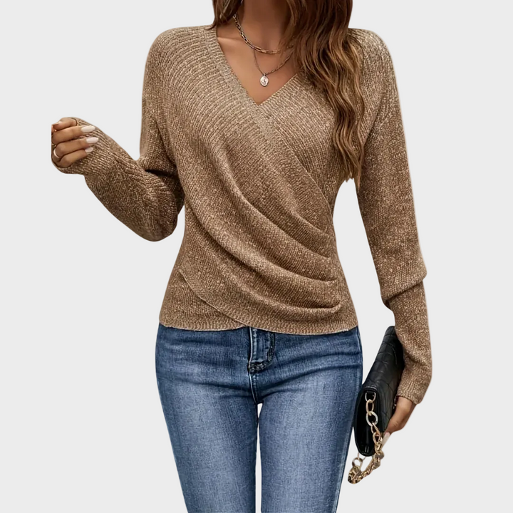 Adeline Comfort Elegance Wrap V-neck Top