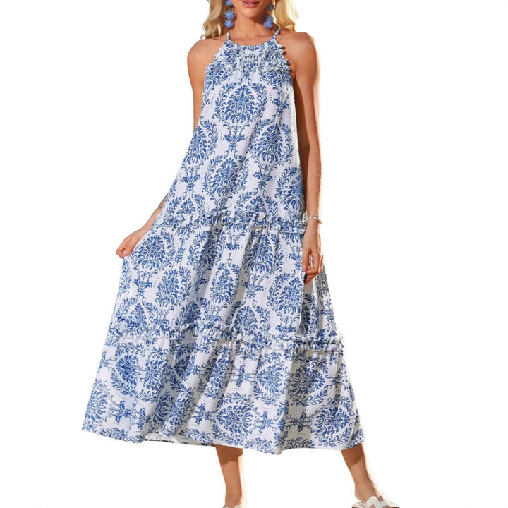 Felicia™ – Chic Boho Halter Tiered Maxi Dress