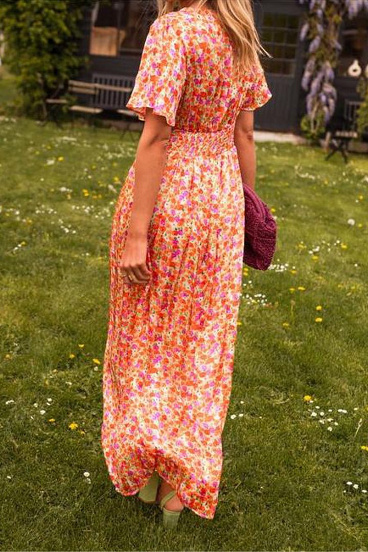 Rosaly | Elegant Long Dress With Flowers