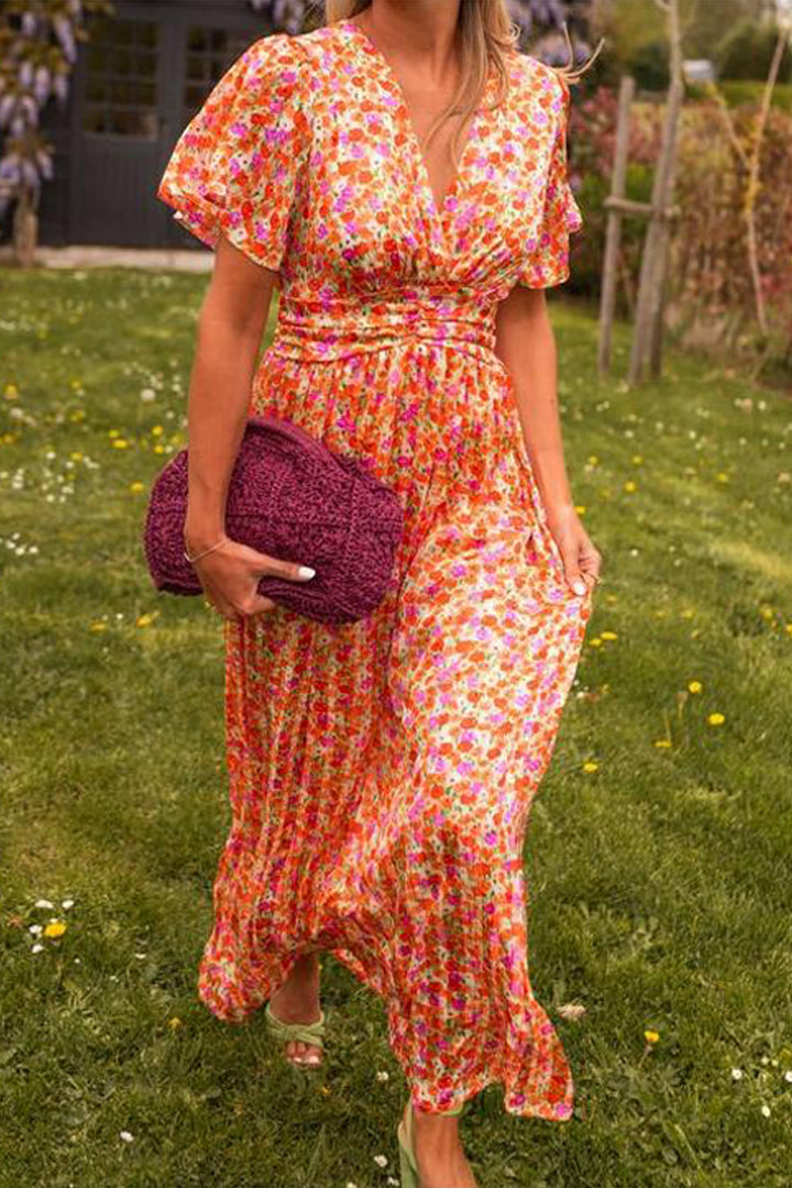 Rosaly | Elegant Long Dress With Flowers