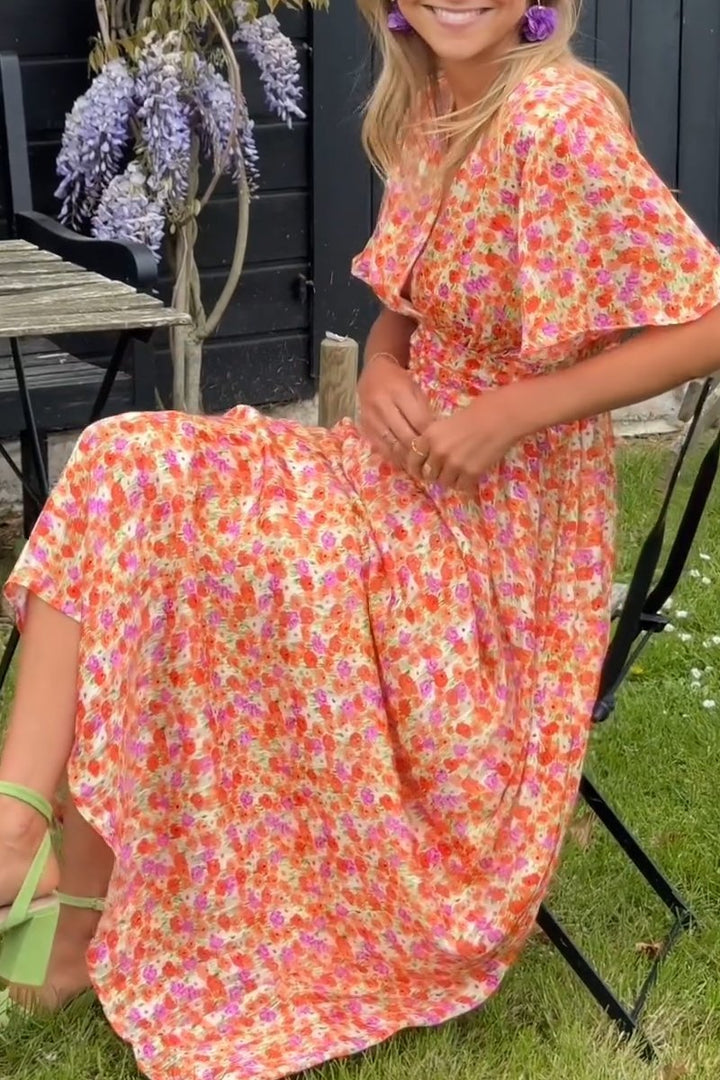 Rosaly | Elegant Long Dress With Flowers