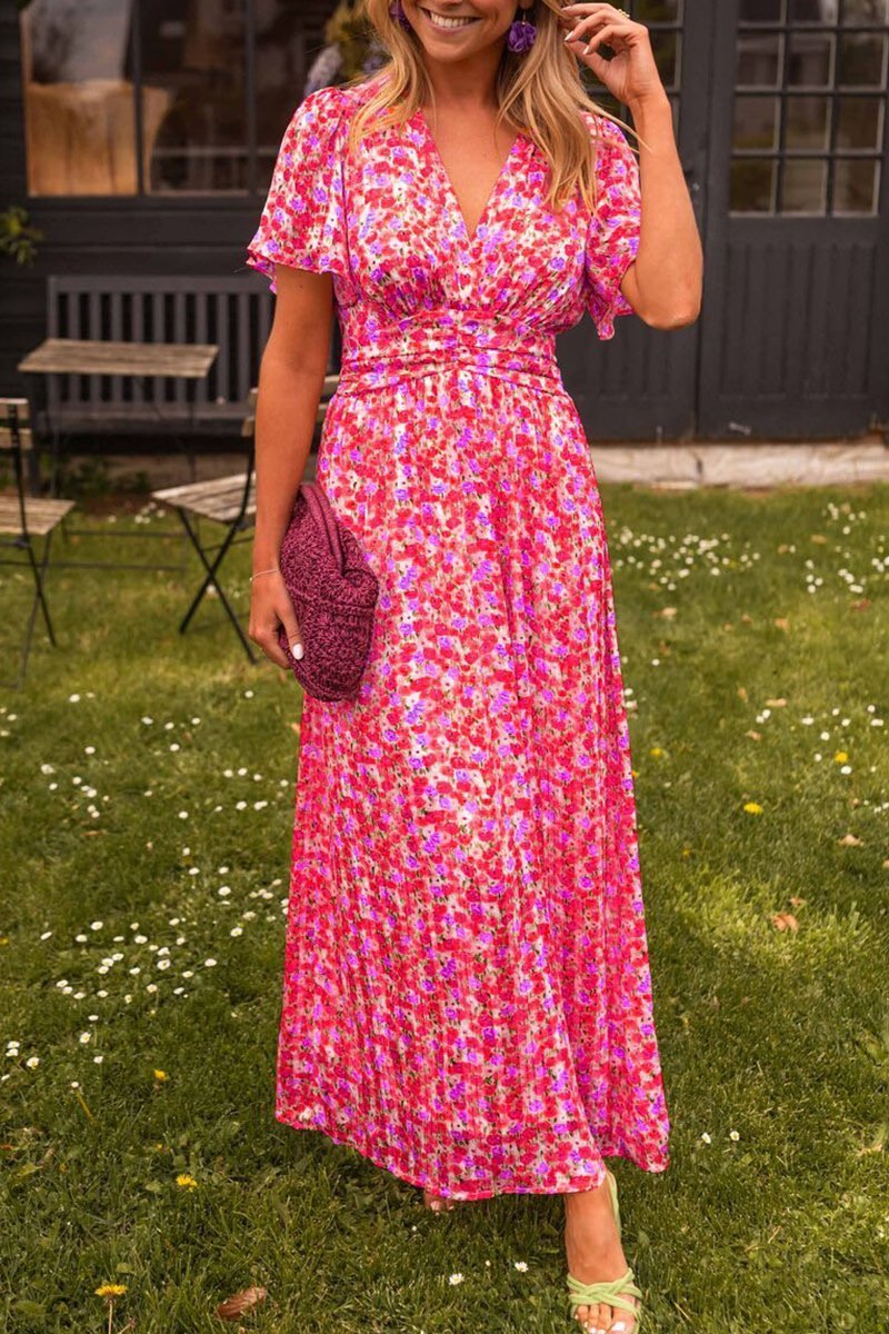 Rosaly | Elegant Long Dress With Flowers