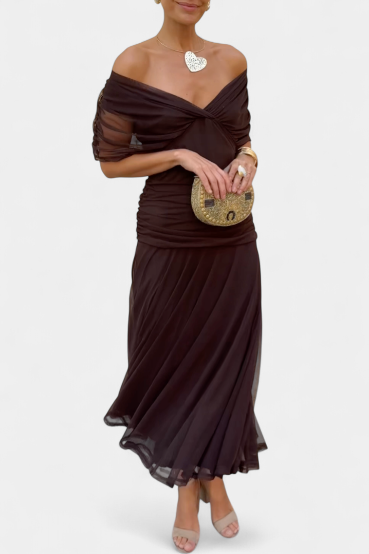 Claire™ | Elegant Long Floral V-Neck Flow Dress