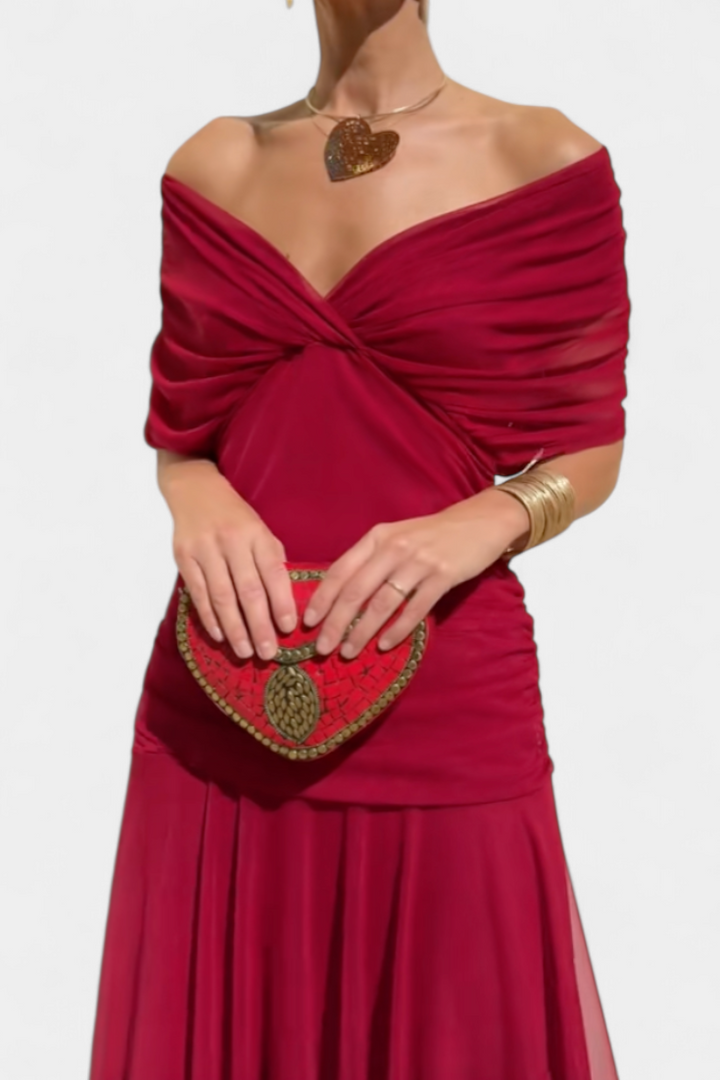 Claire™ | Elegant Long Floral V-Neck Flow Dress
