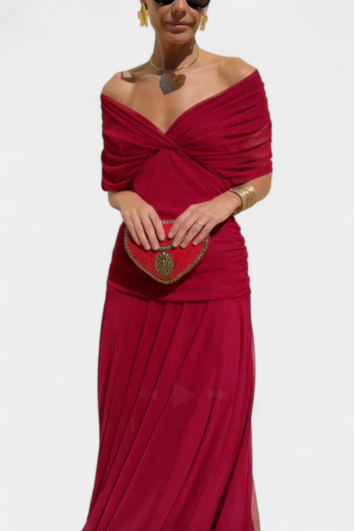 Claire™ | Elegant Long Floral V-Neck Flow Dress