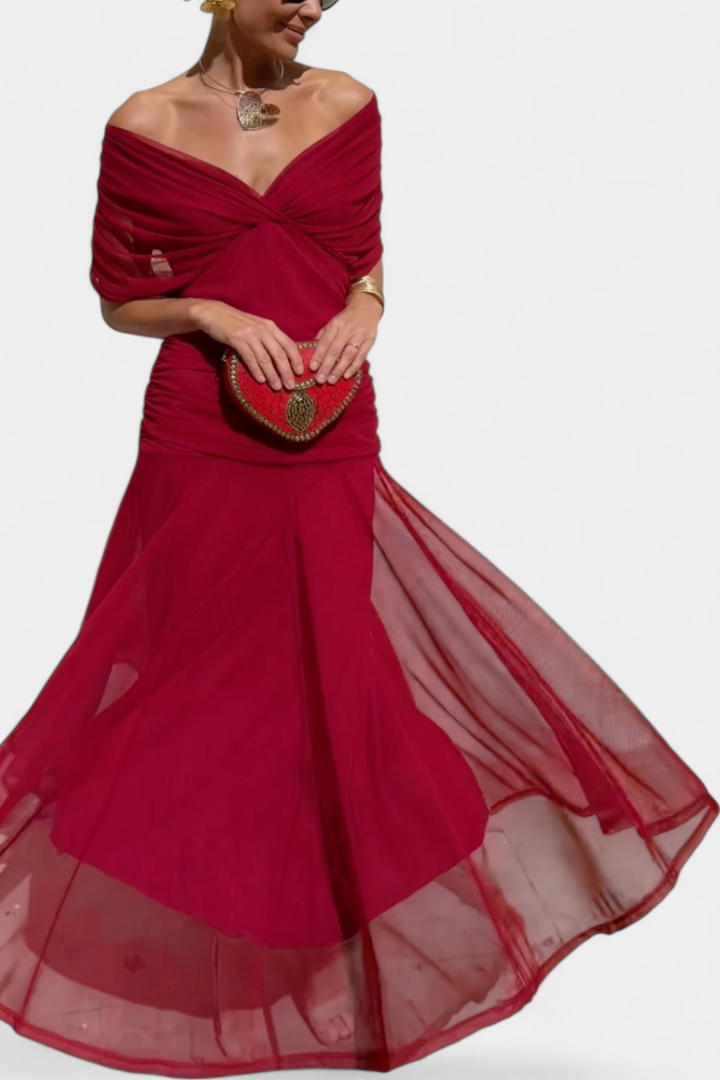 Claire™ | Elegant Long Floral V-Neck Flow Dress
