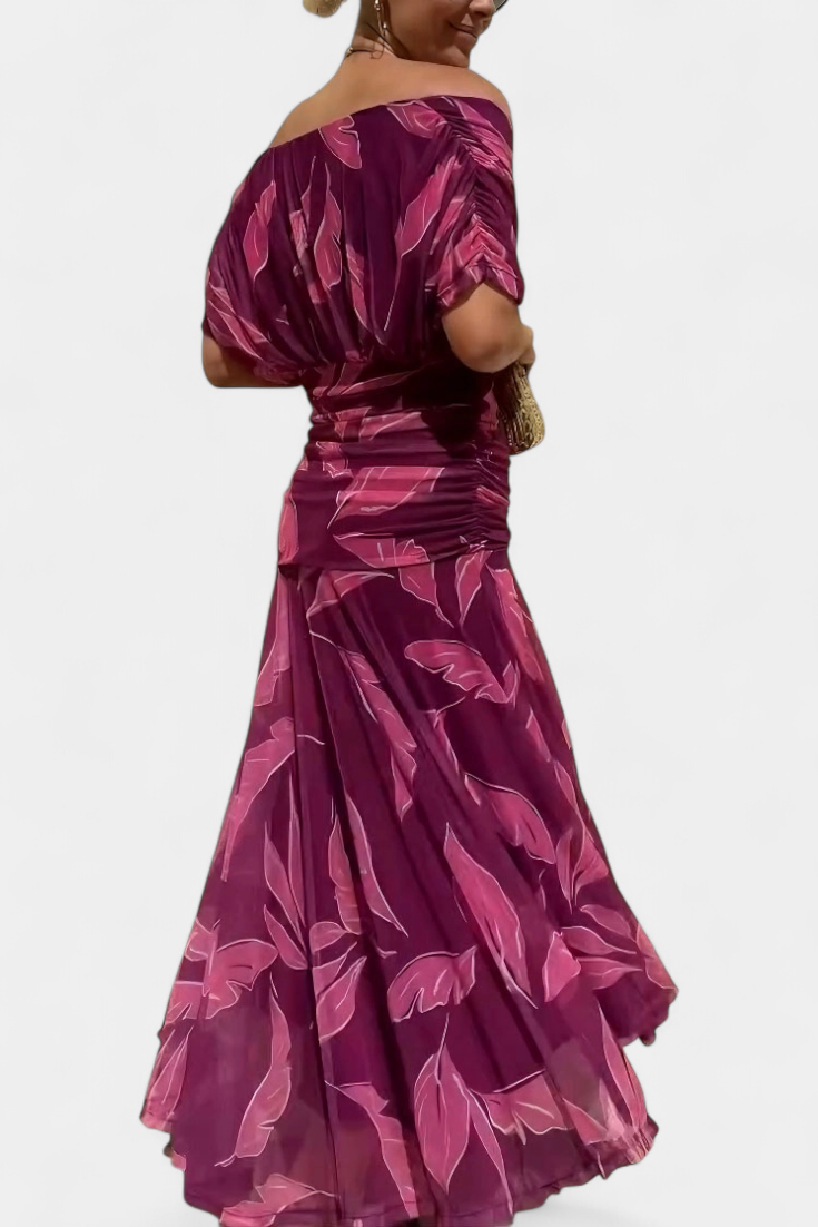 Claire™ | Elegant Long Floral V-Neck Flow Dress